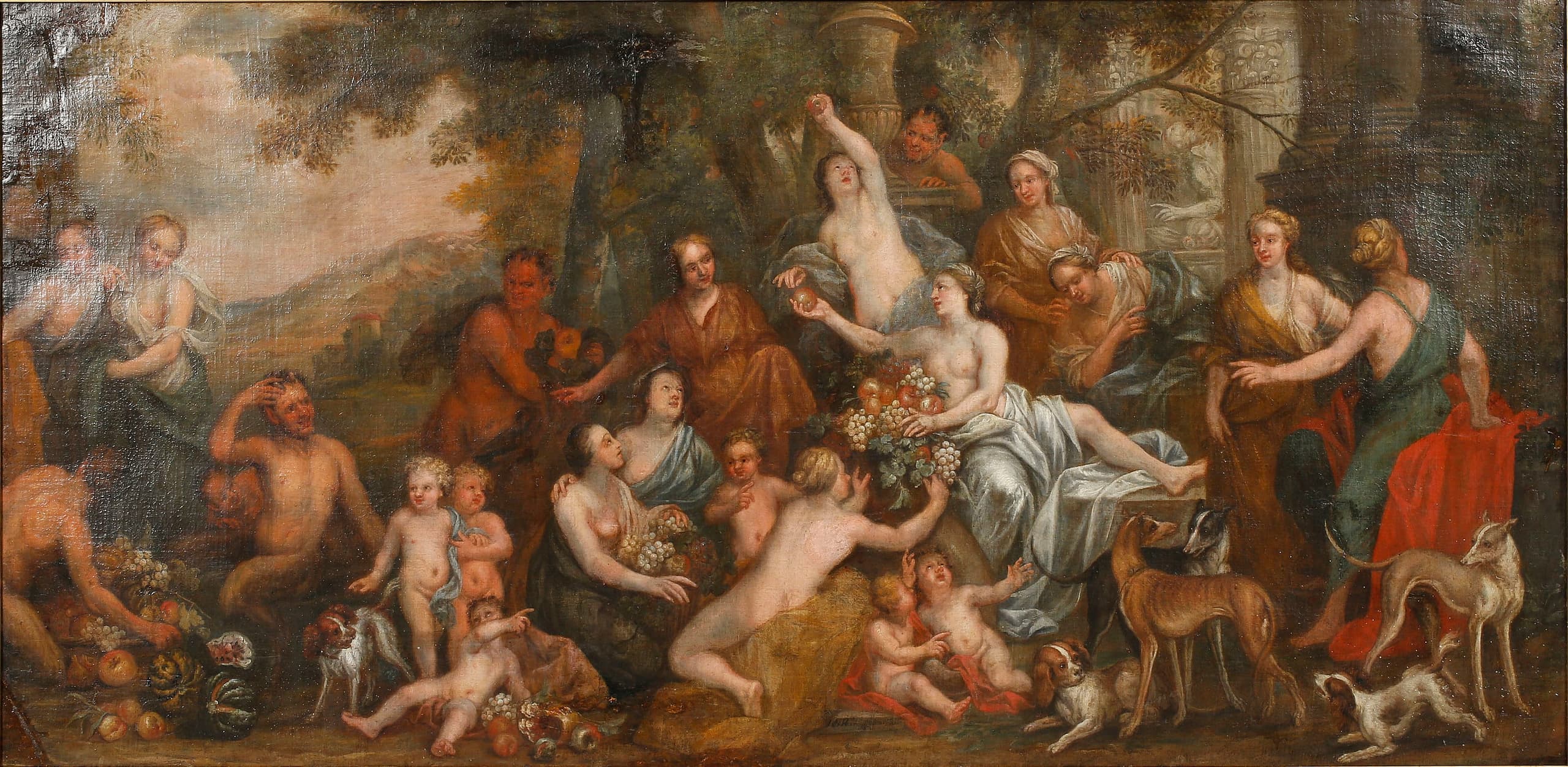 A small rectangular sheet, a drawing in ink on paper, recorded as an allegory of abundance and held in the British Museum.