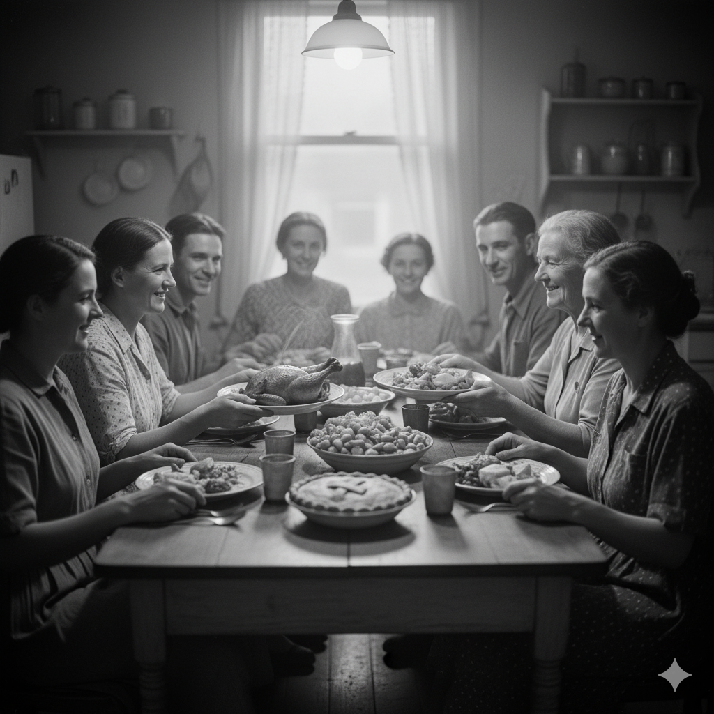 Families sharing a meal