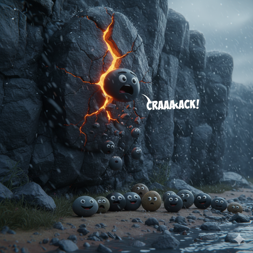 Weathering Cliff Scene