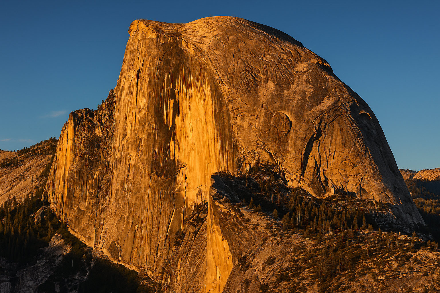 Rock layers peeling off in sheets, showing exfoliation weathering