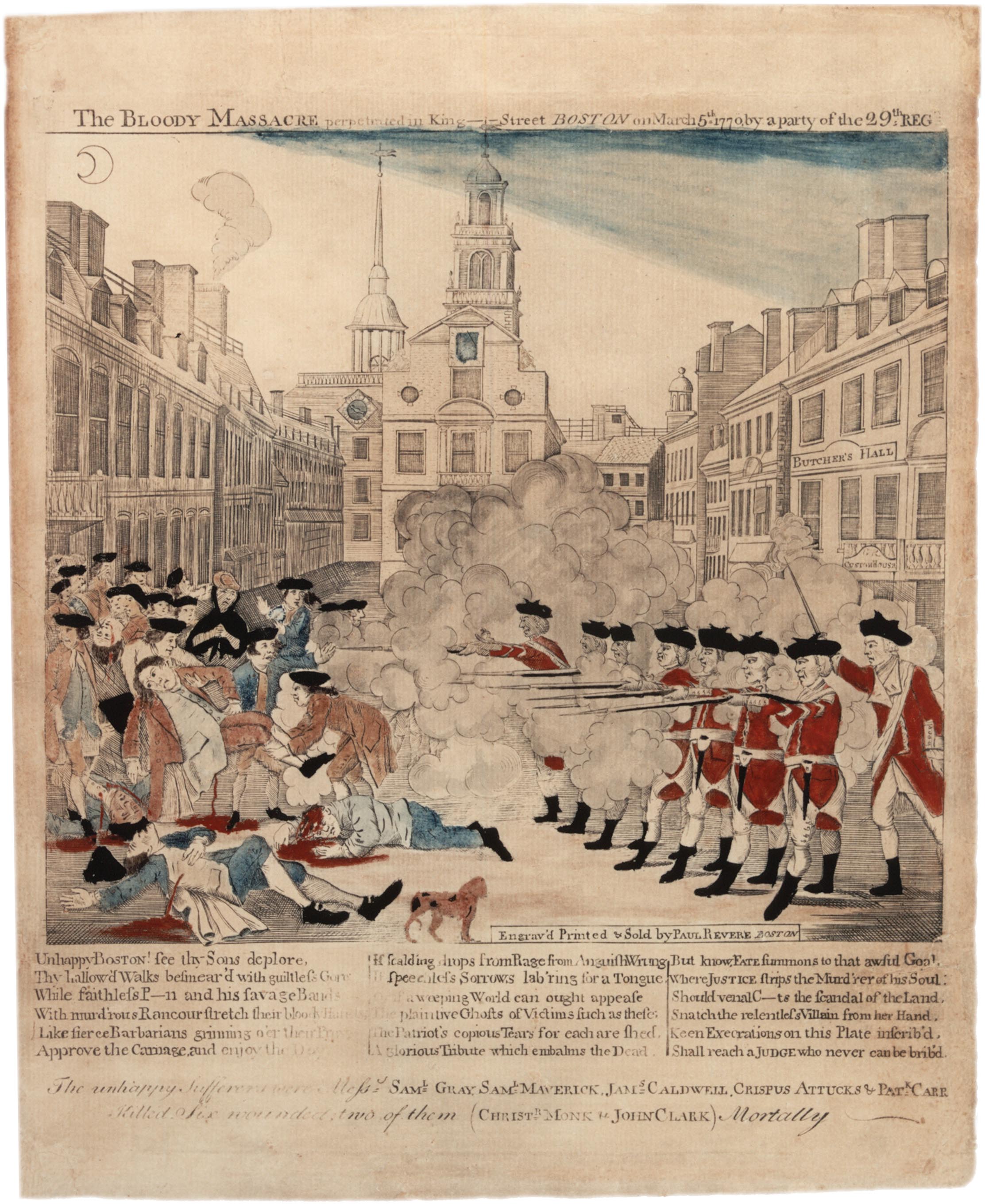 Paul Revere's engraving of the Boston Massacre