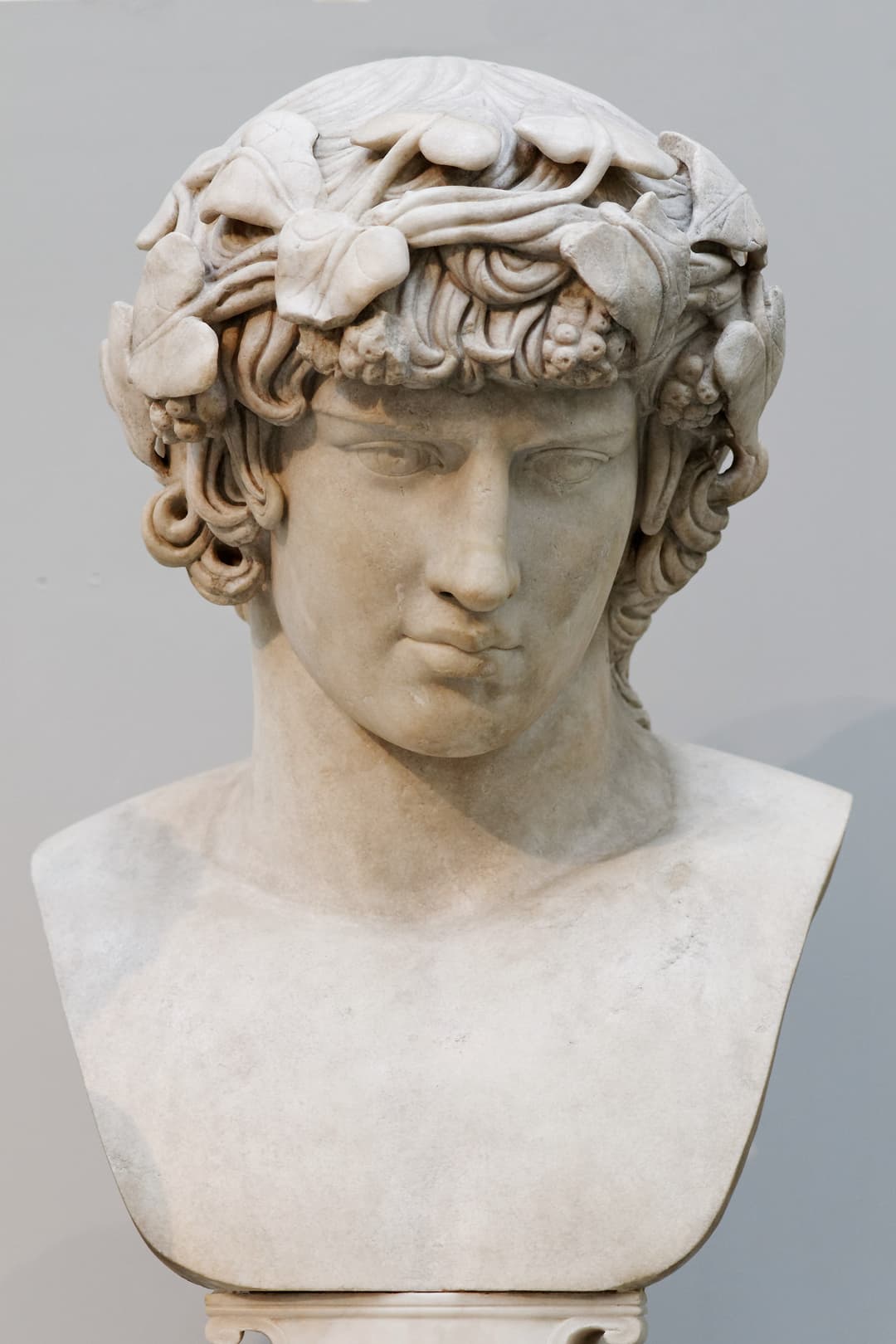 The ivy-crowned marble head of Antinous